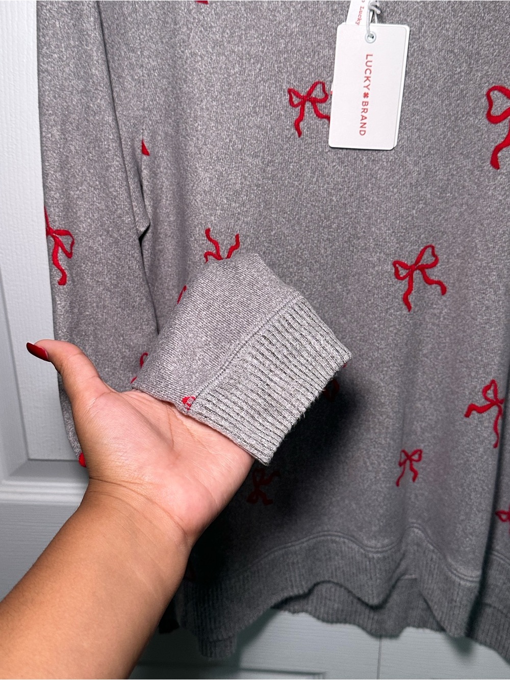 🎀 Lucky Brand Cloud Soft Bow Sweater — NWT 🎀 - Picture 3 of 7